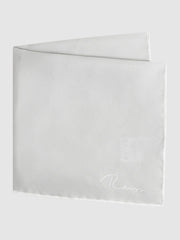 Plain Silk Pocket Square in Silver