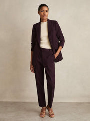 Slim Fit Suit Trousers in Berry