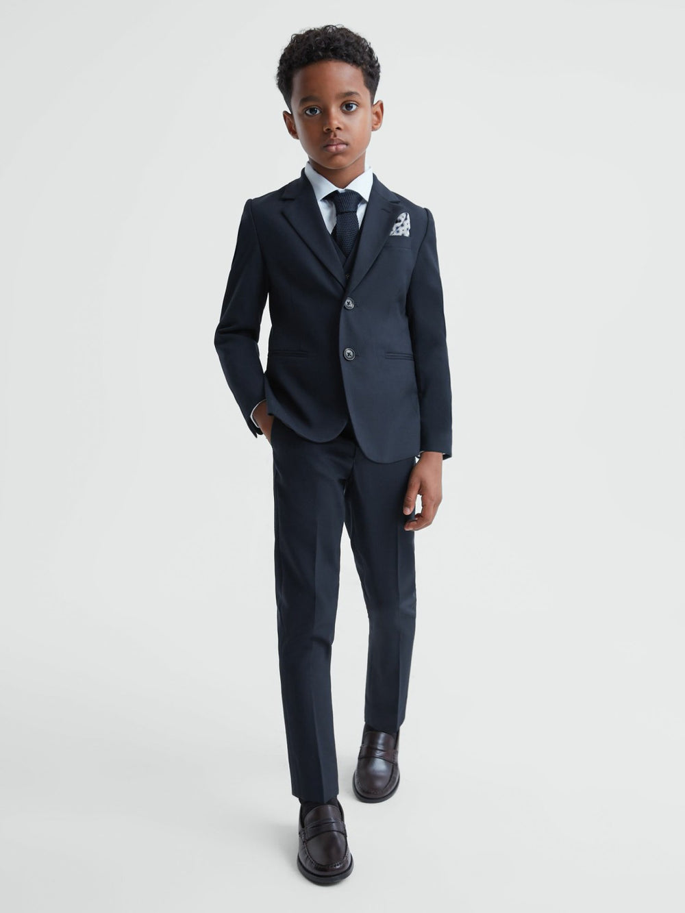 3-9 yrs Wool Blend Adjustable Trousers in Navy