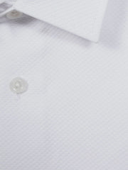9-14 yrs Slim Fit Textured Bib Dinner Shirt in White
