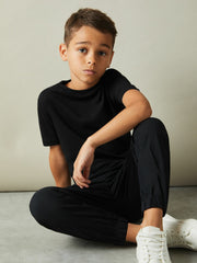9-13 yrs Crew Neck T-Shirt in Black