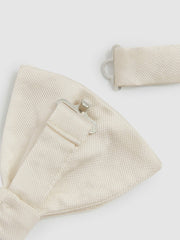 Grosgrain Silk Bow Tie in Ivory