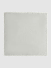 Polka Dot Silk Pocket Square in Silver