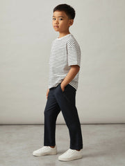 3-9 yrs Relaxed Elasticated Trousers with Turn-Ups in Navy