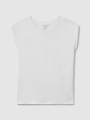 Cotton Capped Sleeve T-Shirt in White