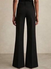High Rise Flared Trousers in Black