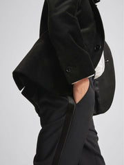 4-9 yrs Single Breasted Velvet Blazer in Black