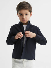 Junior Button Down Oxford Shirt in Navy