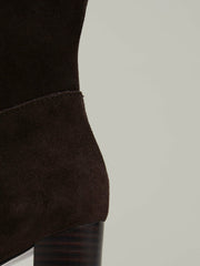 Block Heel Knee High Boots in Chocolate
