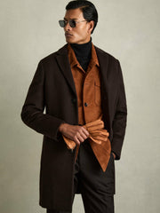 Leather Zip-Side Gloves in Tan