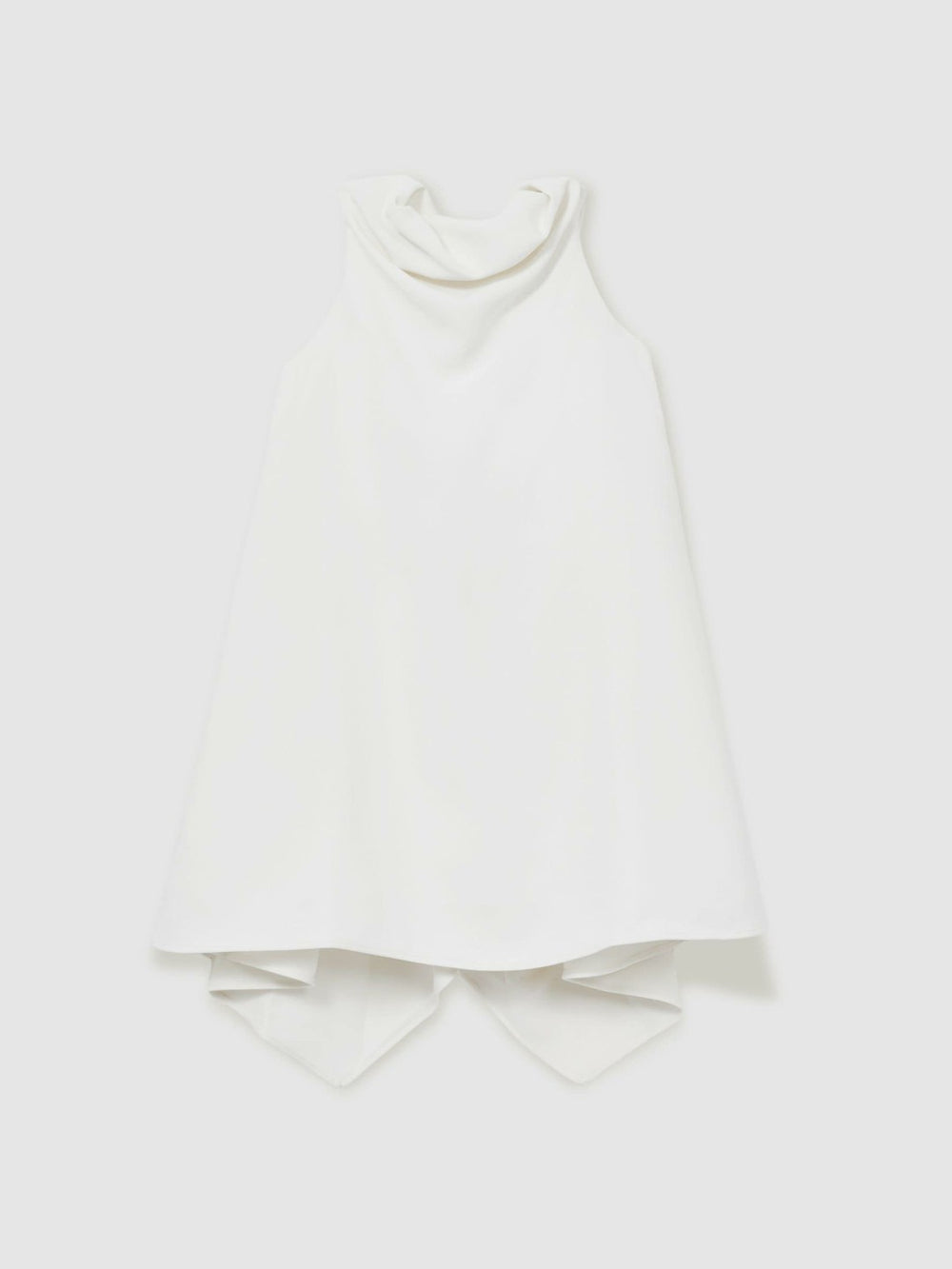 13-14 yrs High-Neck Drape Back Dress in Ivory
