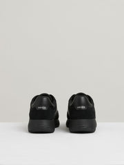 Leather Suede Running Trainers in All Black