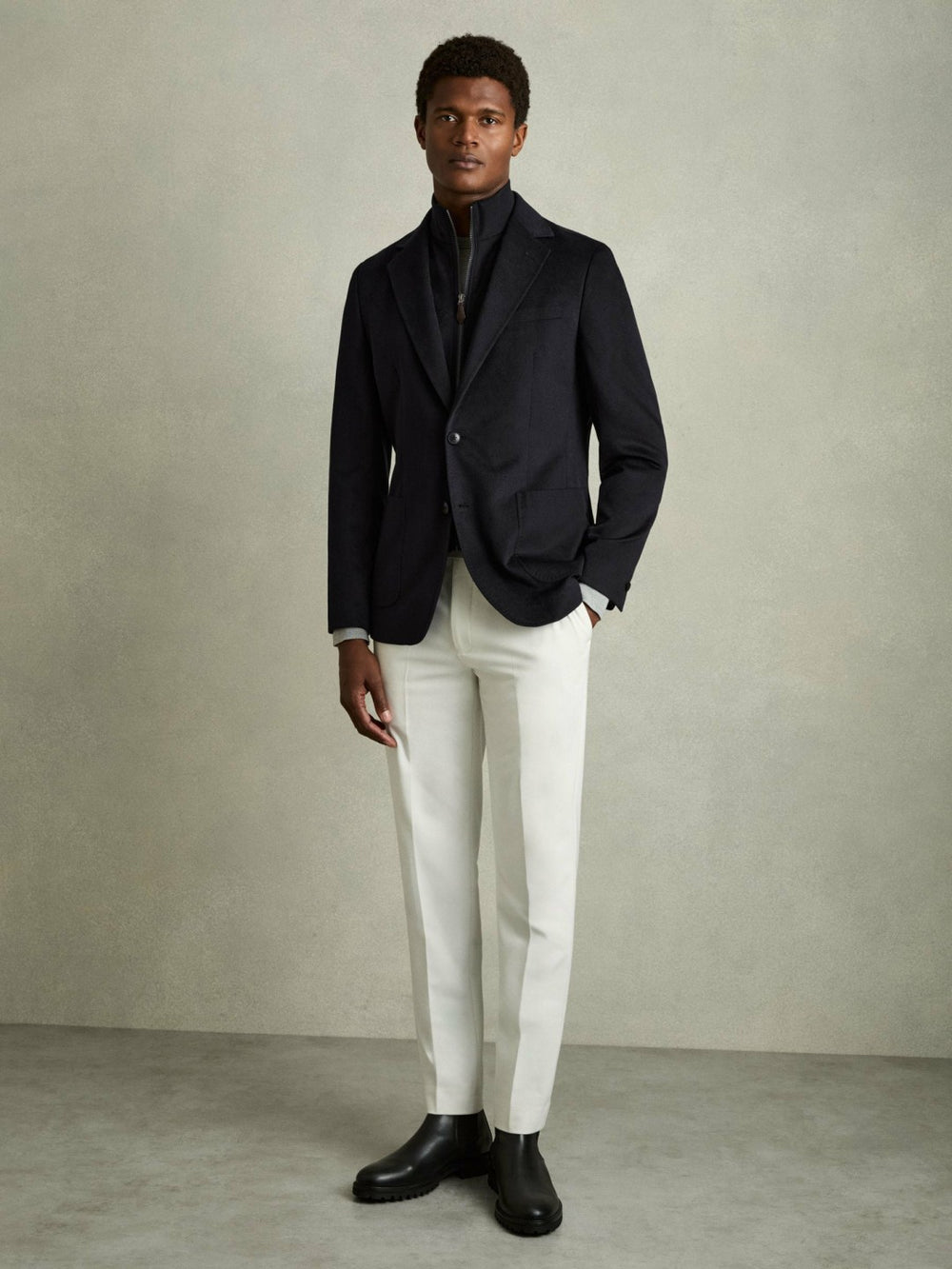 Single-Breasted Blazer With Gilet Insert Regular-Fit in Navy
