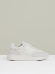 Leather Suede Running Trainers in White