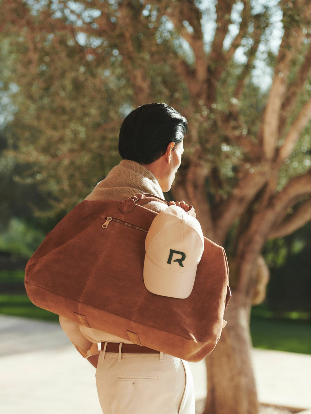 Suede Holdall in Light Tan