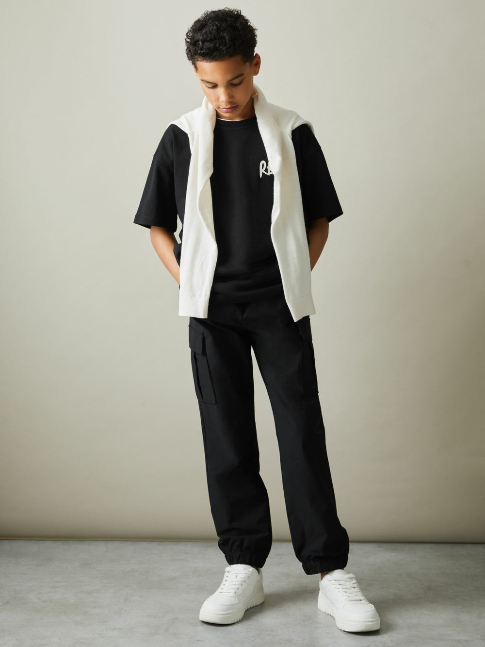 3-9 yrs Technical Drawstring Trousers in Black