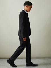 3-9 yrs Wool-Blend Tuxedo-Stripe Trousers in Black