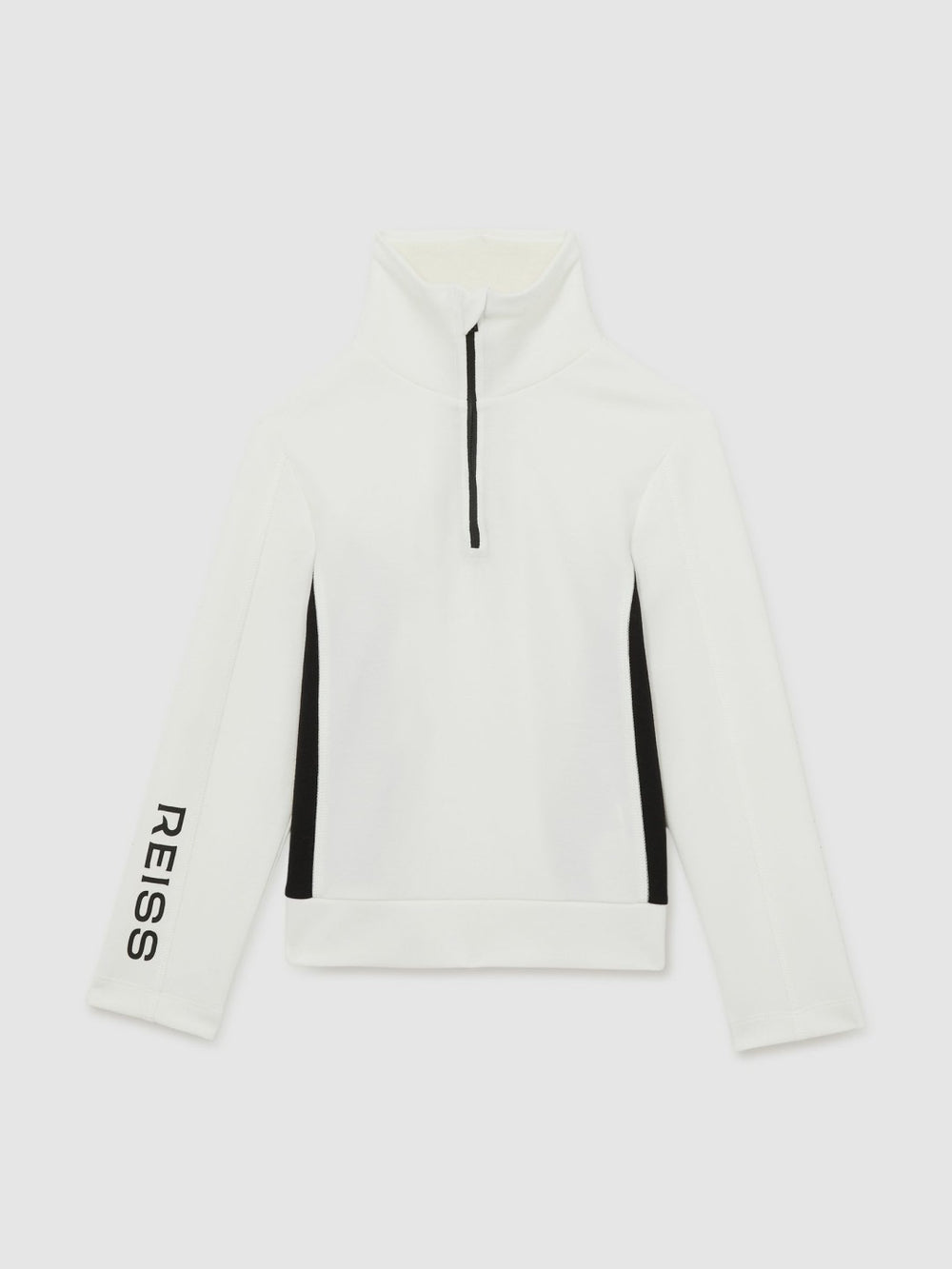 13-14 yrs Funnel-Neck Base-Layer Top in White/Black