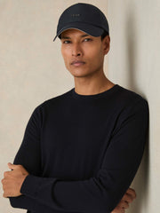 Logo Lettering Baseball Cap in Navy