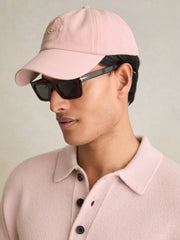 Cotton Logo-Embroidered Baseball Cap in Washed Pink