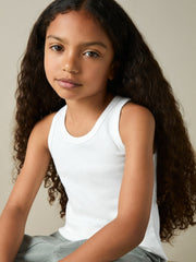 9-13 yrs Stretch-Cotton Ribbed Vest 3 Pack in Multicolour