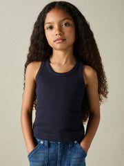 9-13 yrs Stretch-Cotton Ribbed Vest 3 Pack in Multicolour