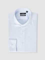Regular Fit Cotton-Twill Two-Fold Shirt Slim-Fit in Soft Blue