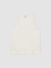 Silk-Front Cami Top in White