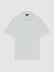 Cotton Short-Sleeve Polo Shirt in White