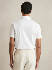 Cotton Short-Sleeve Polo Shirt in White