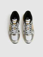 Overlay Logo Running Trainers in Gunmetal/Black