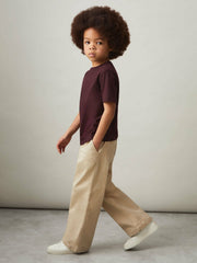 9-13 yrs Cotton Crew-Neck T-Shirt in Bordeaux