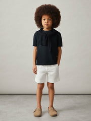 9-13 yrs Cotton Crew-Neck T-Shirt in Navy