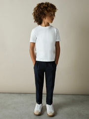 3-9 yrs Cotton Crew-Neck T-Shirts 3 Pack in White/Navy/Soft Grey