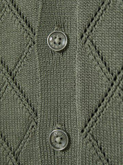 9-13 yrs Cotton Blend Diamond Knit Shirt in Dark Sage