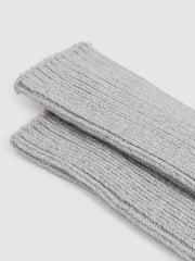 Rib-Knit Socks With Cashmere in Grey