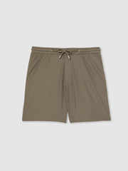 Textured Drawstring Shorts in Mocha Brown