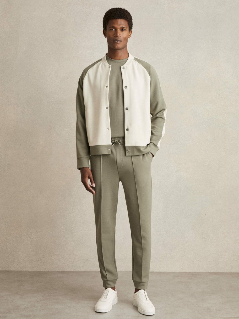Drawstring Jersey Joggers in Sage