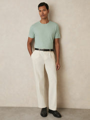 Cotton Crew Neck T-Shirt in Mint Green