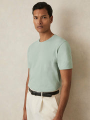 Cotton Crew Neck T-Shirt in Mint Green