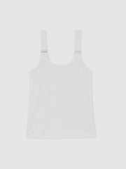 Stretch-Cotton D-Ring Strap Vest in White