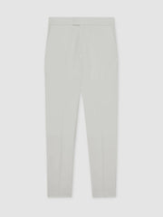 Slim-Fit Internal-Drawstring Trousers in White
