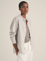 | Les 100 Ciels Linen Shirt in Soft Grey