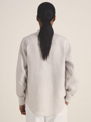 | Les 100 Ciels Linen Shirt in Soft Grey