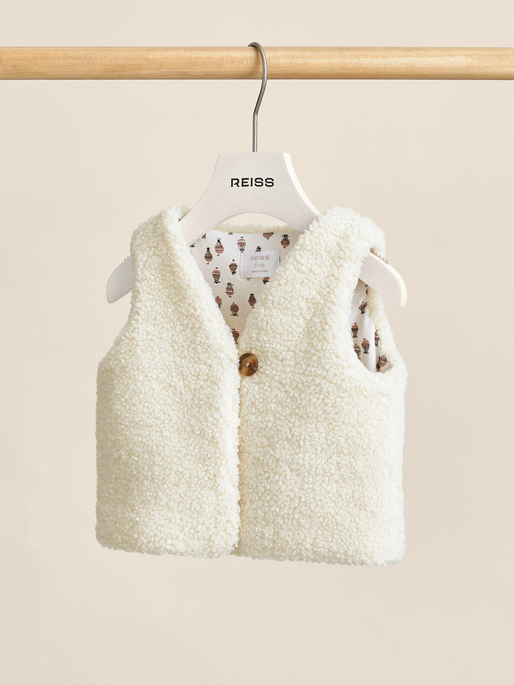 Lined Fleece Gilet in Ivory
