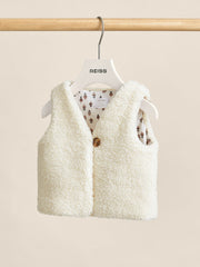 Lined Fleece Gilet in Ivory