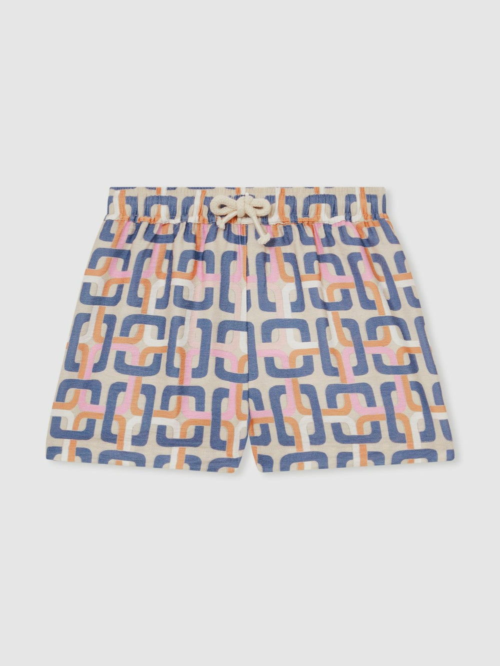 13-14 yrs Geometric Chain Print Shorts in Multi