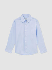 9-13 yrs Slim-Fit Cotton Shirt in Soft Blue