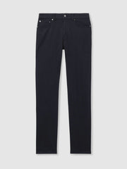 Cotton-Stretch Slim-Fit Jeans in Navy