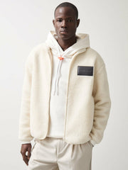 McLaren F1 Team Embroidered Fleece Jacket Unisex Fit in Off White
